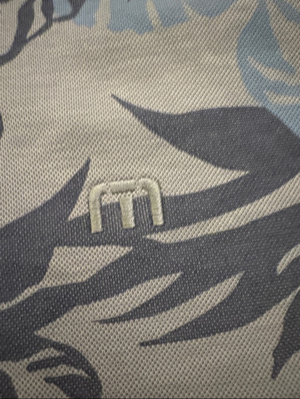 Travis Mathew Blue and Charcoal Floral Polo Shirt - Picture 7 of 9